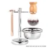 Other Hair Removal Items 2 in 1 Shaving Holder Stainless Steel Shaving Brush Stand Shaving Soap Bowl Men's Shaving Kit Male Shaving Tool Set 230207