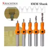 Broca profissional bits krachtige 8mm shank contador de shank bit roteador 2.8/3/3.2/3.5/4 x8