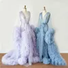 Party Dresse Abiti premaman Lungo Tulle Accappatoio Sera Po Shoot Compleanno Nuziale Fluffy Prom Sleepwear Custom Made 230208