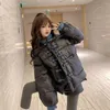 Trench-Cods Coats Veste rembourrée d'hiver Femme Femme Denim Splice Parkas Style chinois Collier Turnbuckle Cotton Ladies Fashion