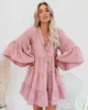 Robes décontractées robe femmes boho élégant imprimé sexy vacances robe d'été plage style midi vêtements pour la fête