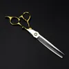 Hair Scissors Customize Logo JP 440c Steel 6.5 Inch Bearing Gold Cutting Haircut Thinning Barber Cut Shears Hairdresser ScissorsHair