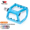 Pédales de vélo WEST BIKING Pédale de vélo de montagne en fibre de nylon antidérapante 9/16 pouces plate-forme de vélo pédales plates pour route montagne BMX VTT vélo 0208