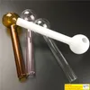 thick pyrex glass oil burner pipe with big white pink brown clear colorful smoking hand pipes for water bong