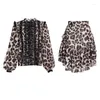 Casual Dresses Women's Dress kjol kostym Personlig leopard damskjorta skarv med hög midja lanter ärm sommaren