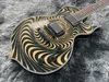 Chitarra elettrica OEM Wylde Audio Zakk Flame top in acero nero hardware ABR-1 ponte L P