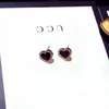 925 silver designer earring womens love Heart Stud love earrings for Women Girls Rose Gold classic diamond jewelry Black fashion Wedding Gifts Jewelry 001