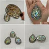 Charms Shap Shape Natural Abalone Shell Boutique Pingente Set Rhinestone Charm Jóias de moda Brincos de colar Diy DHO2R