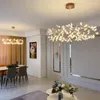 Chandeliers Modern Romantic Firefly LED Chandelier Stylish Tree Branch Metal Round Dining Room Living Restaurant