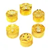 Molinillos de hierba de diamante Animal dorado, triturador de tabaco de 3 piezas, molinillo de mano, araña mariposa de 52mm