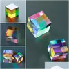 Feestmaskers prisma zeszijdig fel licht combineren kubus gekleurd glazen bundel splitsen optisch experimentinstrument l35 druppel afgifte ho dhmc5
