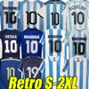 レトロ1986サッカージャージマラドーナカニッジア1978 1996フットボールシャツバティスタ1998 Riquelme 2006 1994 Ortega Crespo 2014 2010 Argentina Simeone Zanetti 2000 01