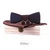 Bow Ties 3d houten bowtie pocekt square manchetjes set klassieke zakelijke houten stropdas bruiloft handgemaakte corbata