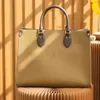 Women Onthego Bag Face M58521 M44925 مصمم فاخر طباعة اليد حقيبة يد غير رسمية من الجلد المزخرف أكياس الكتف