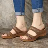 Scarpe eleganti SWONCO Summer Women Sandali Platform 45 Big Size 2023 Female Casaul Zeppe nere Vintage Lady