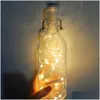 Led Strings 2M 20Leds Button Battery Power Bottle Copper Wire Lamp Square String Christmas Party Wedding Holiday Decoration Lights D Dhcpm