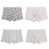 Underpants Summer Men's Ice Silk Breathable Boxers Shorts Underwear Cool Printing Trunks Bulge Pouch