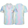2023 القمصان الرجالية Casablanc Disual Beach Shirts Mens Fashion Summer Sportwear Crew Neck Sleeves M-XXXL