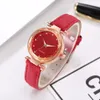 Luxury Watches for Women Vintage Leather Strap Women's Quartz Watch Ladies Clock Korean Starry Sky Exquisite Diamond Wristwatch