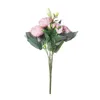 Fiori decorativi Vasi artificiali per la decorazione domestica Rose di seta Peonia Mariage Bouquet da sposa Piante finte Corona di nozze di Natale