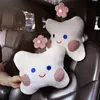 Coussins de siège sourire voiture cou épaule oreillers lombaires doux Design ergonomique intérieur Auto rose blanc pour adultes protecteur de corps