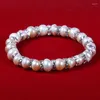 Le bracelet en alliage de zinc avec perle d'eau douce est simple et à la mode pour les bijoux à bricoler soi-même cadeau d'anniversaire longueur de la chaîne 19cm