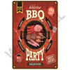 Znak blaszania BBQ zasady plakat plakaty na ścianie metalowy znak dekoracyjny talerz ścienna bar kuchenny dom do domu metalowy vintage akcesoria 20cmx30cm woo