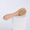 Face Cleansing Brush voor gezichtsafschilking natuurlijke borstelharen exfoliërende gezichtsborstels voor droog borstel met houten handvat FY3833