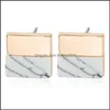 Stud Geometric Earring Round Square Triangle White Kpop Marble Stone Earrings Beautifly Luxury Jewelry Simple Natural Drop Delivery Dhztu