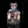 Presentförpackning 3st Transparent Clear PVC Candy Box Santa Claus Snowman Elk Christmas Apple for Kids Year Xmas Party Packing Decor