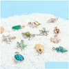 매력 13pcs/세트 팔찌 목걸이 쥬얼리 수제 수제 DIY 크래프트 액세서리 charms 드롭 드 dhgax를위한 컬러프 쉘 콘치 불가사 에나멜