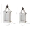 Candle Holders Vintage French Romantic Glass Windproof Tabletop Decoration Retro Lantern Set