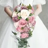 Dekorativa blommor Artificial Rose Wedding Romantic Bouquet Bride Bridal Bouquets Bridesmaid Valentine's Day Confession Dropship
