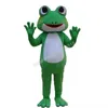 Traje de mascote de sapo verde superior desenho anime de anime tema personagem carnaval unissex adultos tamanho de aniversário de aniversário festa de aniversário de roupa ao ar livre