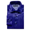 Men's Casual Shirts Royal Blue Men Shirt Formal Long Sleeve Turn-Down Collar Classic Woven Fit Party Male Wedding Designer Barry.Wang CY-700