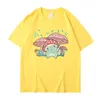 メンズTシャツコットンメンTシャツファッショナブルで面白いカエルかわいいパターンOネックマンTシャツトップスティーティシャツ男性シャツ