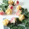 Kwiaty dekoracyjne 7pc/działka róża sztuczna dekoracja ślubna stół do salonu pojedynczy fałszywy do wystroju domu