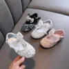 Sneakers Ainyfu Chaussures en cuir à paillettes pour enfants Princesse Bowknot Single Chaussures Fashion Baby Kids Wedding Chaussures
