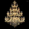 Ljuskronor duplex Crystal European Clubhouse Villa Creative Clndle Lamp trappa Chandelier Lighting for Living Room