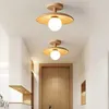 Corridor Aisle Wood Ceiling Lights Nordic Ins Personality Creative Balcony Porch Simple Cloakroom Log Hanging Lamps 0209