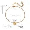 Charm Bracelets New Fashion 26 Letters Good Luck Alloy Round Pendant Bangle Letter Chain Trendy Adjustable For Wo Dhzhi