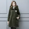 Femmes fourrure fausse vraie laine manteau femme mouton cisaillement pardessus avec col naturel à capuche veste d'hiver femmes YMXX0118