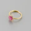 Cluster ringen mode charme pure 925 zilver origineel 1: 1 cute schattige roze fantasiering vrouwelijke luxe sieraden geschenken