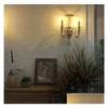 V￤gglampor franska snidade vintage tr￤belysning 2 l￤tt interi￶r retro sconce f￶r sovrum inomhus loft dekor hall droppleverans ligh dhgrp