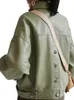 Womens Leather Faux Ftlzz Spring Autumn Green Jackets Casual Women Short Vintage Loose Pu Female Red Coats 230209