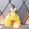 Skirts Yellow Extra Puffy Tulle Skirt Tiered Yong Girls Formal High Low Women Customize Summer Spring Birthday Gowns For Pos