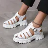 En comfortabele vrouwen ademende zomer nieuwe designer teen dikke bodem waterdicht platform Roman sandalen Womes t ummer andals