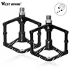 Bike Pedals WEST BIKING Bicycle Pedals 3 Sealed Bearings Cycling Pedals Anti-slip Ultralight Magnetic Parking Alloy CNC MTB Road Bike Pedal 0208