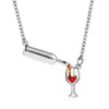 Collier pendentif bouteille de vin personnalisé gobelet amour diamant colliers accessoires de mode