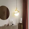 Lichter Nordic Home Dekoration Spirale Pendelleuchte LED Hohe Decke Hängelampen für Nachttischbeleuchtung Schwarz Weiß Gold Glas Lampenschirm 0209